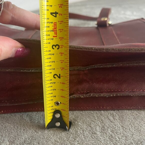 Merlot Leather Satchel Hand Bag - Picture 15 of 16